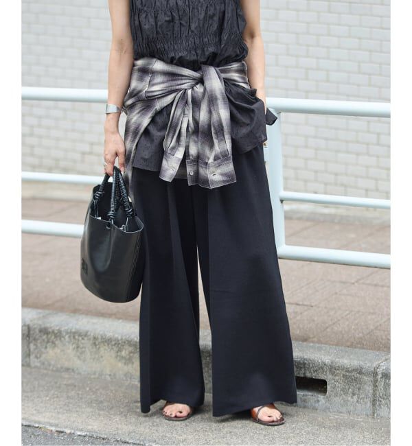 JOURNAL STANDARD「《追加》WASHABLE コットンシルクミックスタックワイドパンツ」|その他|