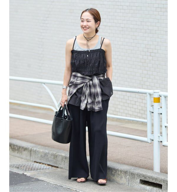 JOURNAL STANDARD「《追加》WASHABLE コットンシルクミックスタックワイドパンツ」|その他|
