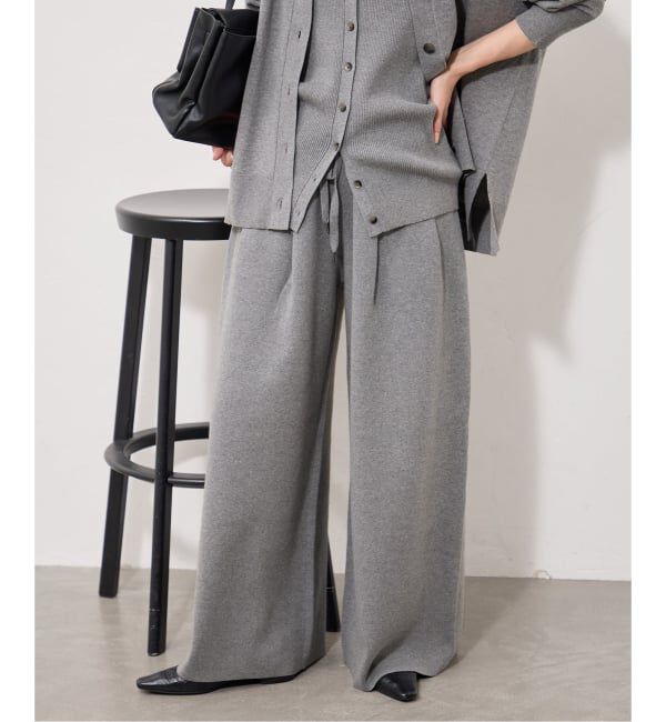 JOURNAL STANDARD「《追加》WASHABLE コットンシルクミックスタックワイドパンツ」|その他|