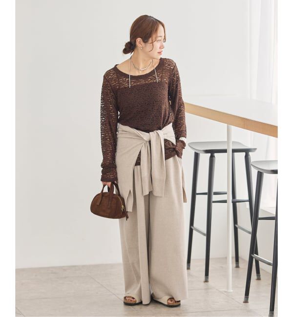 JOURNAL STANDARD「《追加》WASHABLE コットンシルクミックスタックワイドパンツ」|その他|