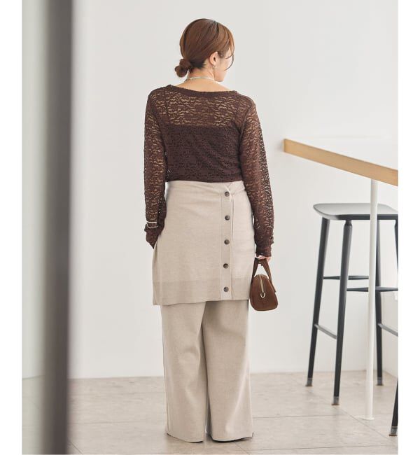 JOURNAL STANDARD「《追加》WASHABLE コットンシルクミックスタックワイドパンツ」|その他|