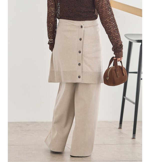 JOURNAL STANDARD「《追加》WASHABLE コットンシルクミックスタックワイドパンツ」|その他|