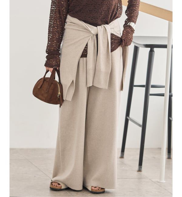 JOURNAL STANDARD「《追加》WASHABLE コットンシルクミックスタックワイドパンツ」|その他|