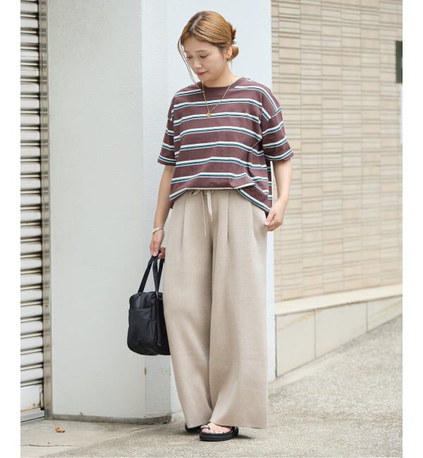 JOURNAL STANDARD「《追加》WASHABLE コットンシルクミックスタックワイドパンツ」|その他|