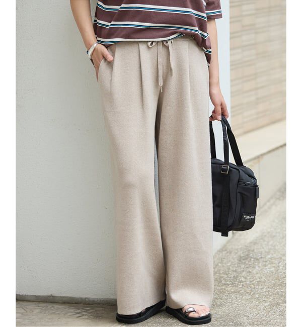 JOURNAL STANDARD「《追加》WASHABLE コットンシルクミックスタックワイドパンツ」|その他|