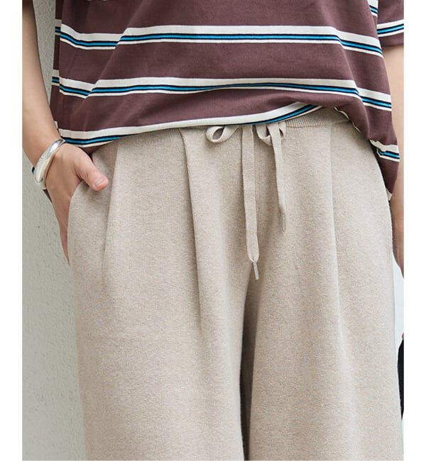 JOURNAL STANDARD「《追加》WASHABLE コットンシルクミックスタックワイドパンツ」|その他|