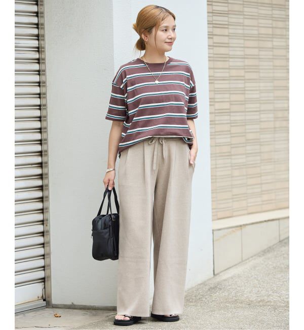 JOURNAL STANDARD「《追加》WASHABLE コットンシルクミックスタックワイドパンツ」|その他|
