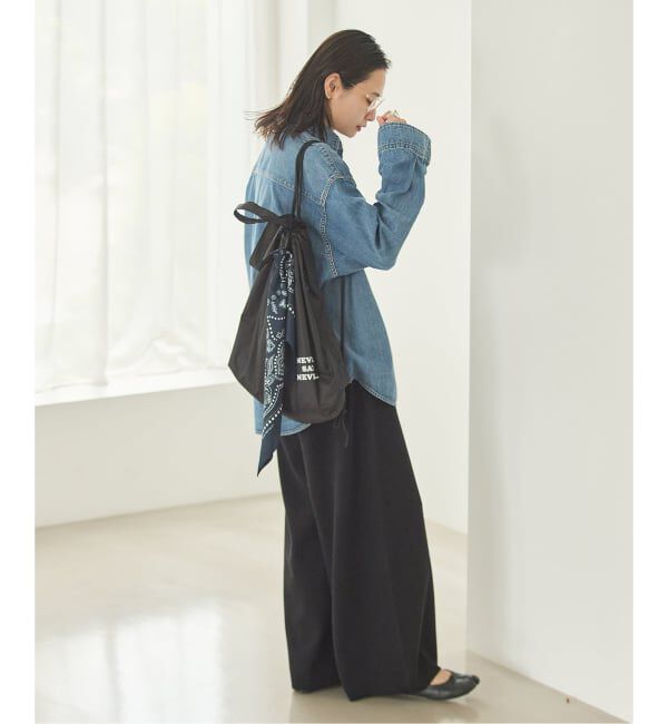 JOURNAL STANDARD「《追加》WASHABLE コットンシルクミックスタックワイドパンツ」|その他|