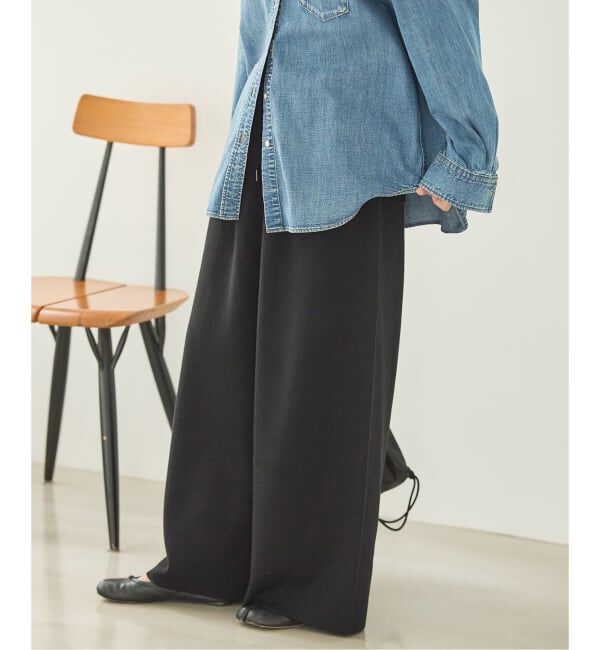 JOURNAL STANDARD「《追加》WASHABLE コットンシルクミックスタックワイドパンツ」|その他|