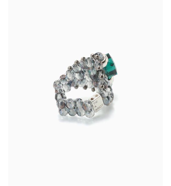 JOURNAL STANDARD「TIE A KNOT / タイ ア ノット CRYSTAL BEADS RING with SILVER」|リング|