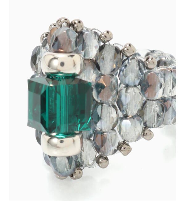 JOURNAL STANDARD「TIE A KNOT / タイ ア ノット CRYSTAL BEADS RING with SILVER」|リング|