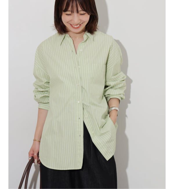 JOURNAL STANDARD relume「《追加予約》スーピマコットンストライプシャツ」|シャツ・ブラウス|グリーン B