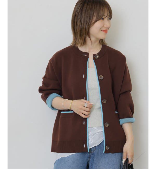 JOURNAL STANDARD relume「《一部WEB限定追加予約5》ダブルニットコントラストカーディガン」|カーディガン|