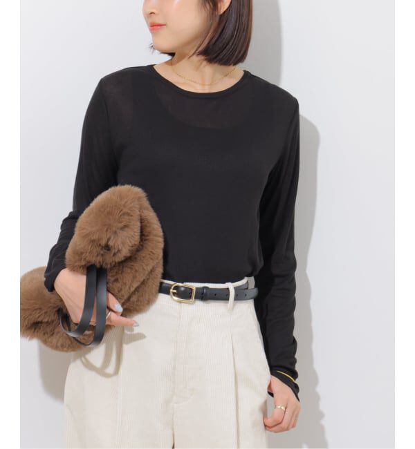 JOURNAL STANDARD relume「《予約》シアーテレコクルーネックプルオーバー」|Tシャツ・カットソー|ブラック