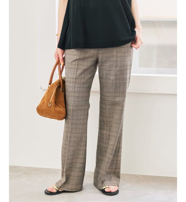 Spick and Span「《セットアップ可》ウールブレンドグレンチェックパンツ」|スラックス|