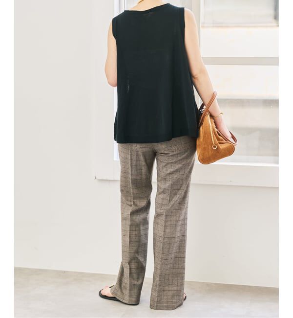 Spick and Span「《セットアップ可》ウールブレンドグレンチェックパンツ」|スラックス|