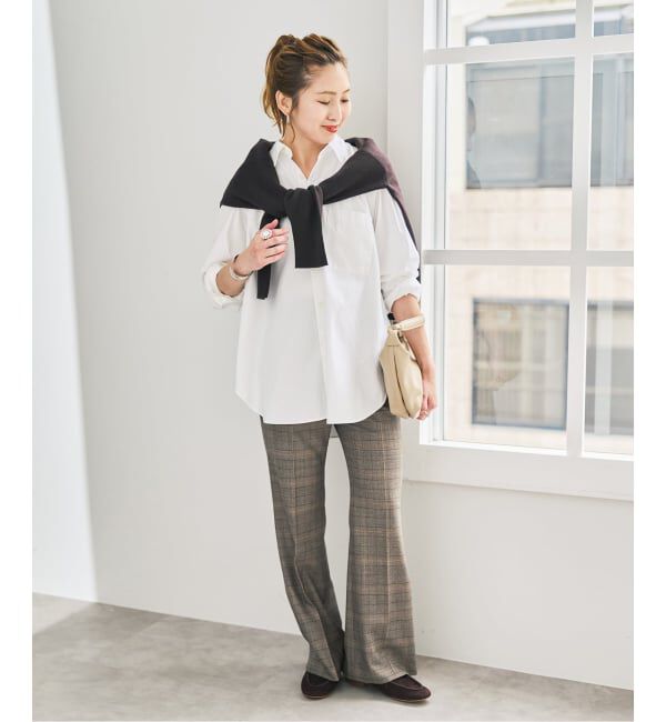 Spick and Span「《セットアップ可》ウールブレンドグレンチェックパンツ」|スラックス|