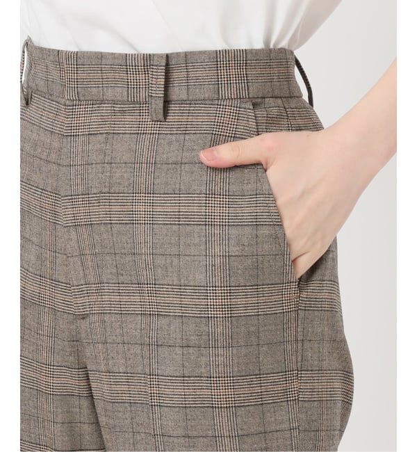Spick and Span「《セットアップ可》ウールブレンドグレンチェックパンツ」|スラックス|