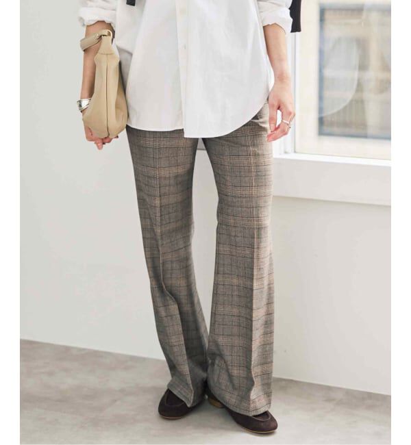 Spick and Span「《セットアップ可》ウールブレンドグレンチェックパンツ」|スラックス|