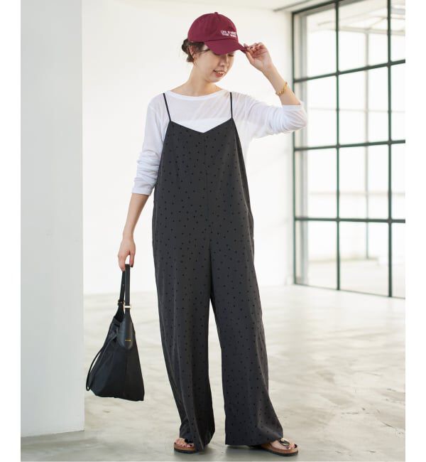 Spick and Span「《追加》フロッキードットキャミサロペット」|オールインワン|