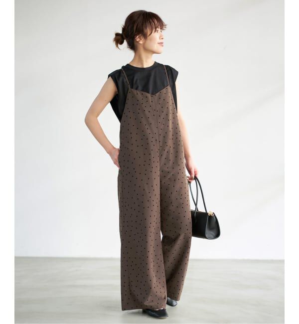 Spick and Span「《追加》フロッキードットキャミサロペット」|オールインワン|
