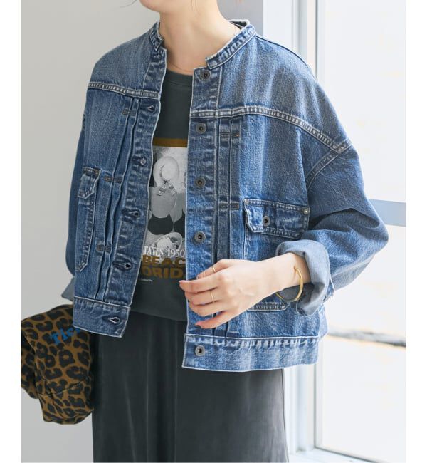 Spick and Span「《WEB限定》5 1/2 2ND-LINE CROP ジャケット」|デニムジャケット|