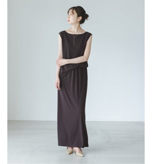 NOBLE「ELENI/エルニ ドレープジャージワンピース」|ワンピース|