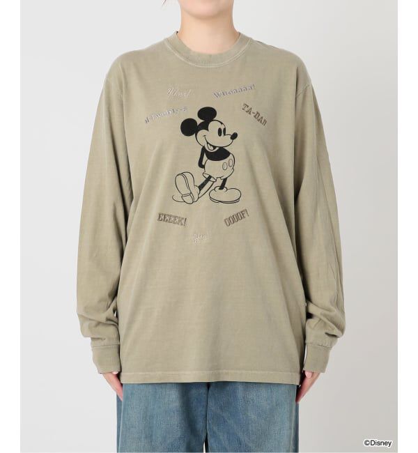 FRAMeWORK「WIFFLE 別注［Mickey Mouse］embroidery ロンT」|Tシャツ・カットソー|