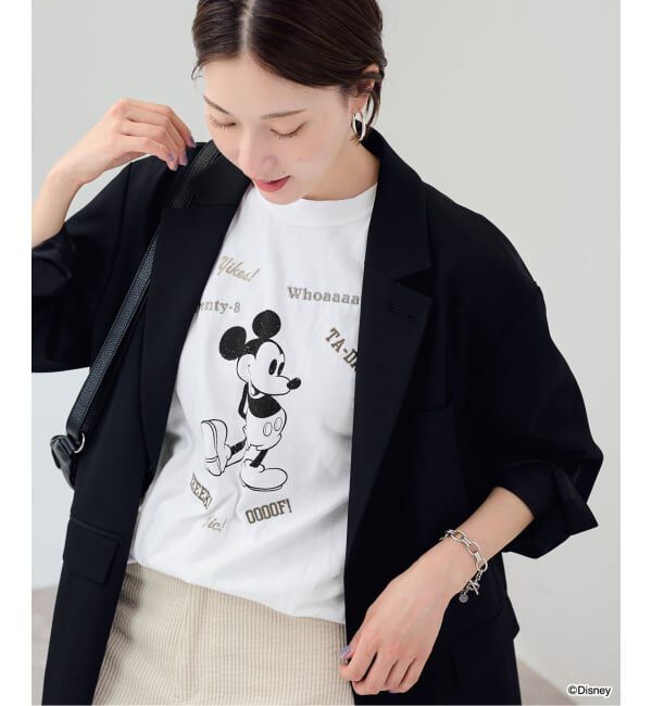 FRAMeWORK「WIFFLE 別注［Mickey Mouse］embroidery ロンT」|Tシャツ・カットソー|
