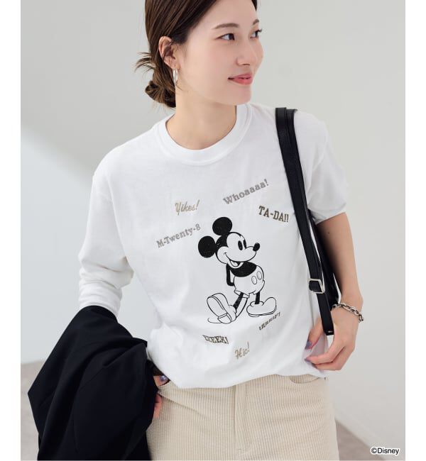 FRAMeWORK「WIFFLE 別注［Mickey Mouse］embroidery ロンT」|Tシャツ・カットソー|