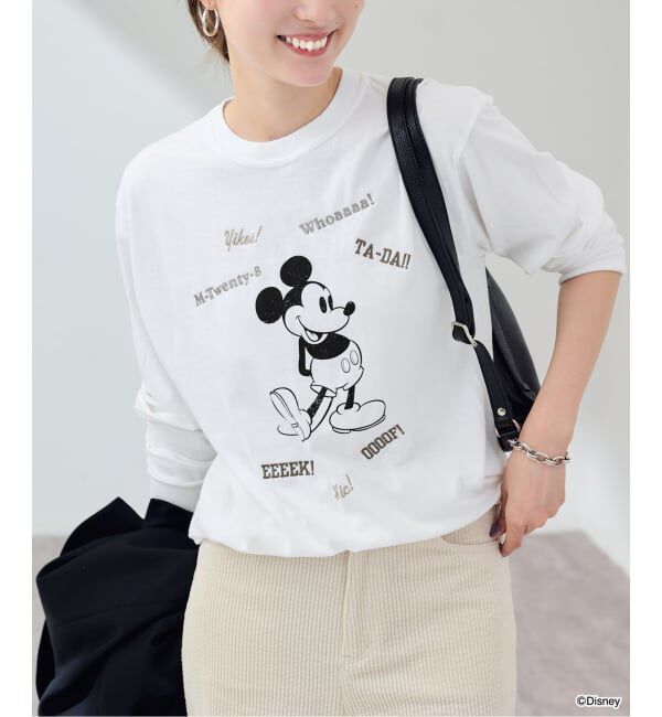 FRAMeWORK「WIFFLE 別注［Mickey Mouse］embroidery ロンT」|Tシャツ・カットソー|