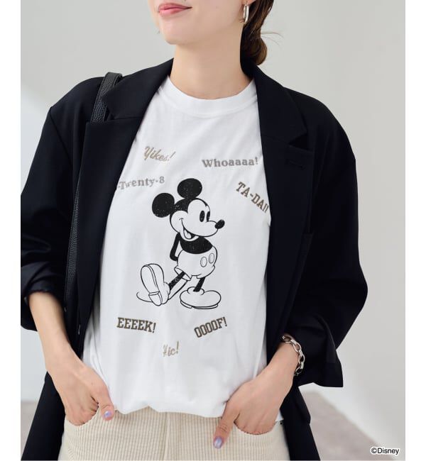 FRAMeWORK「WIFFLE 別注［Mickey Mouse］embroidery ロンT」|Tシャツ・カットソー|ホワイト