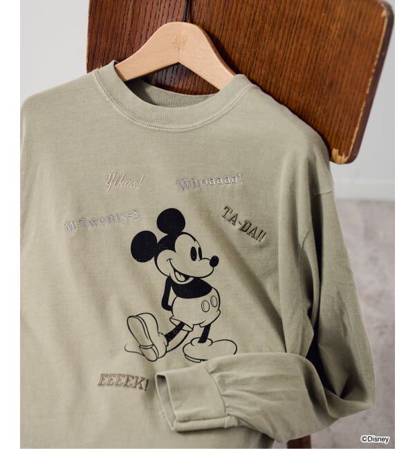 FRAMeWORK「WIFFLE 別注［Mickey Mouse］embroidery ロンT」|Tシャツ・カットソー|ベージュ