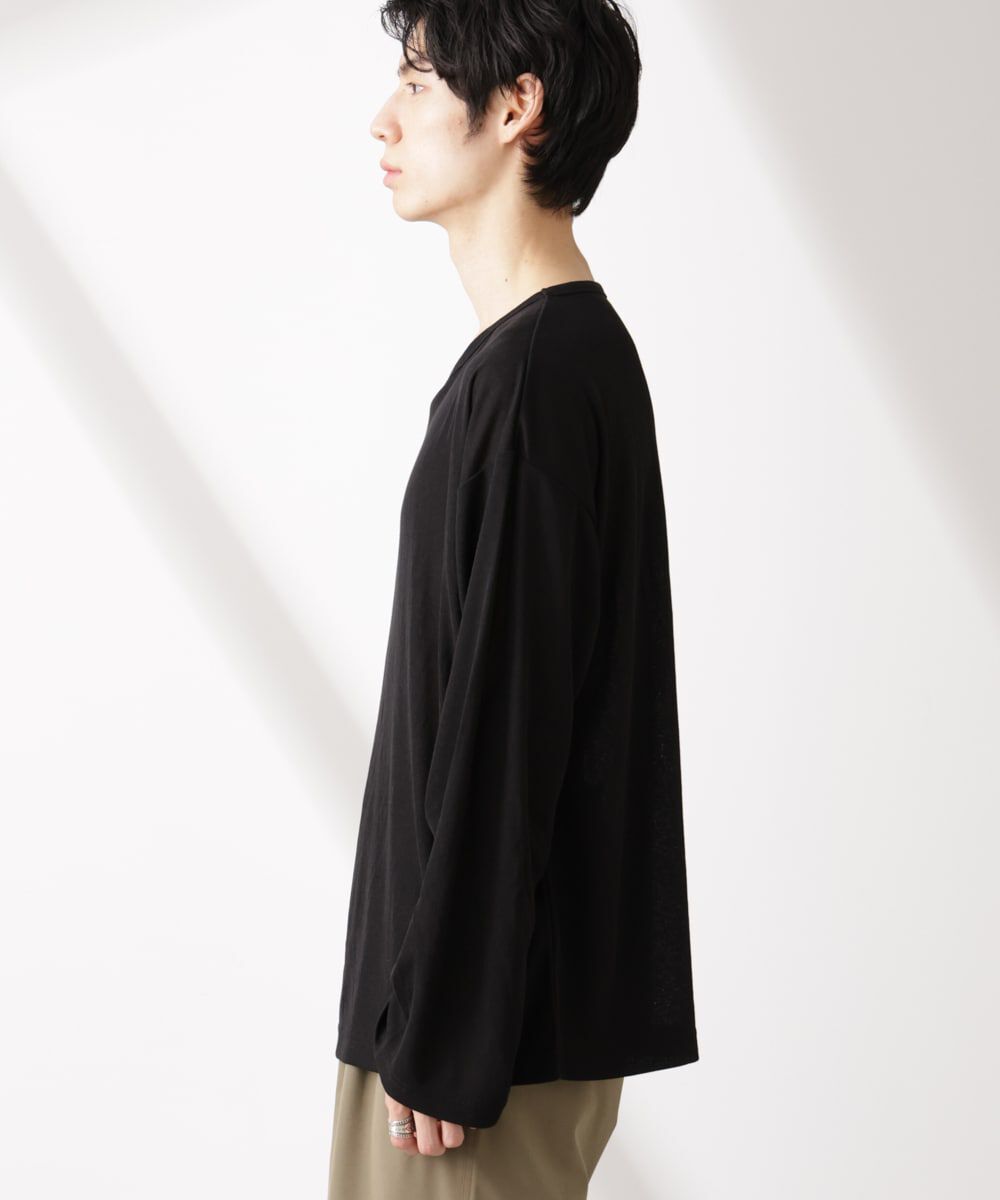 NANO universe「WEB限定/セミシアークルーネックプルオーバー 長袖」|Tシャツ・カットソー|