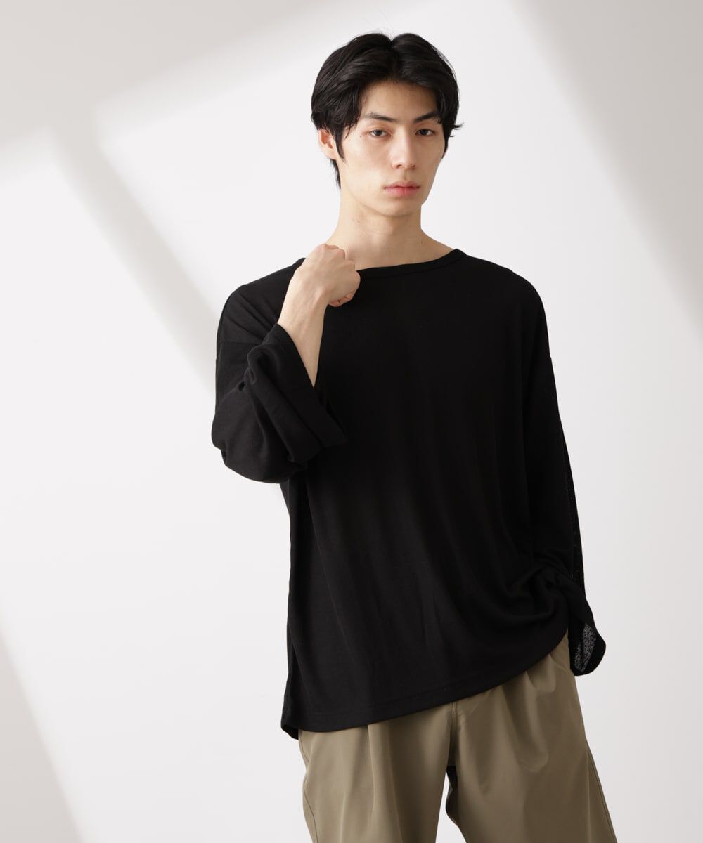 NANO universe「WEB限定/セミシアークルーネックプルオーバー 長袖」|Tシャツ・カットソー|