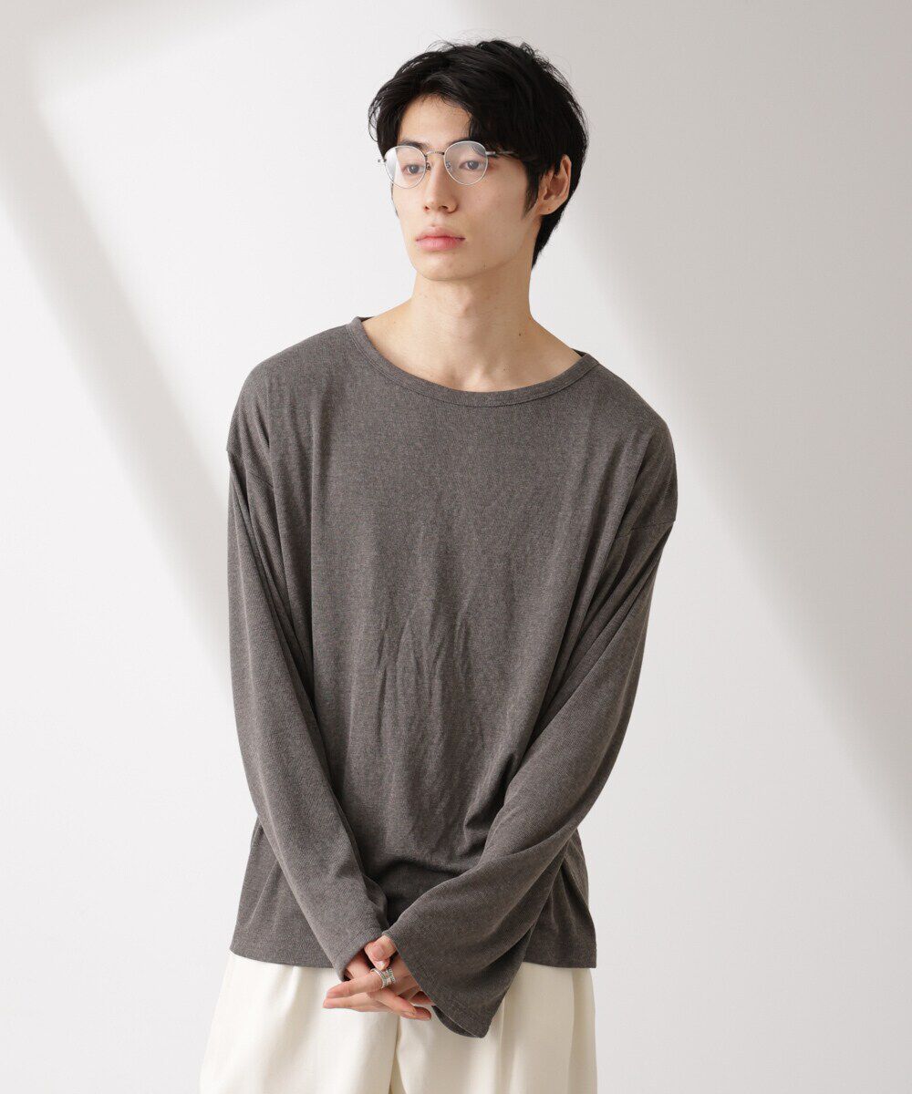 NANO universe「WEB限定/セミシアークルーネックプルオーバー 長袖」|Tシャツ・カットソー|