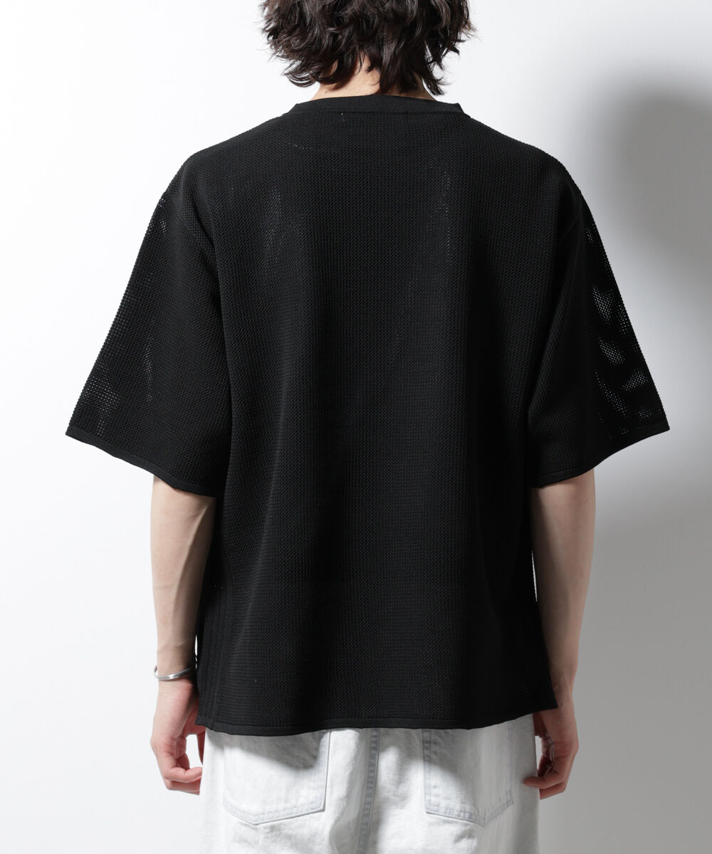 NANO universe「スポンディッシュ メッシュ クルーネックニットTEE」|ニット・セーター|