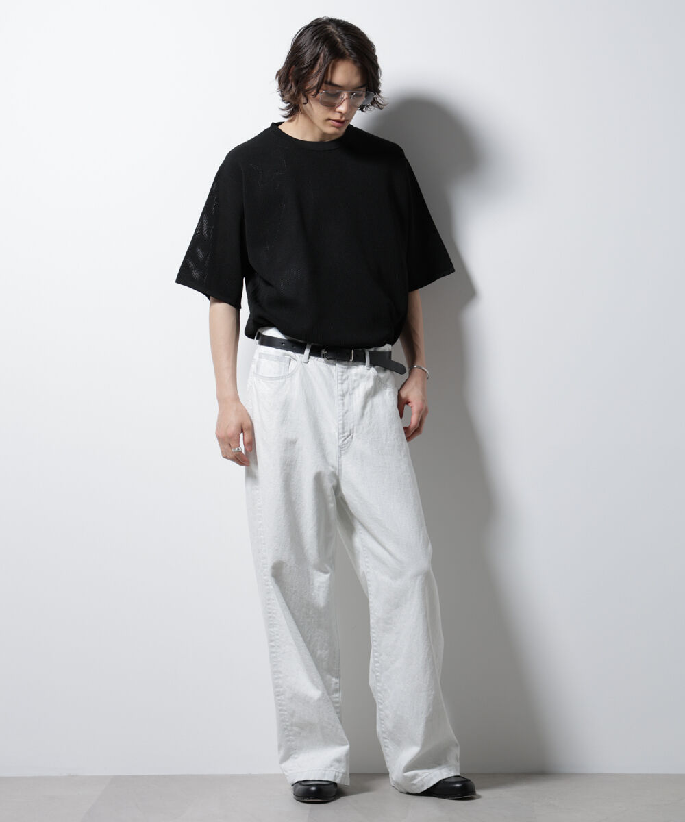 NANO universe「スポンディッシュ メッシュ クルーネックニットTEE」|ニット・セーター|