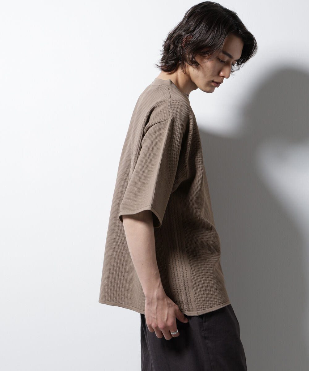 NANO universe「スポンディッシュ メッシュ クルーネックニットTEE」|ニット・セーター|
