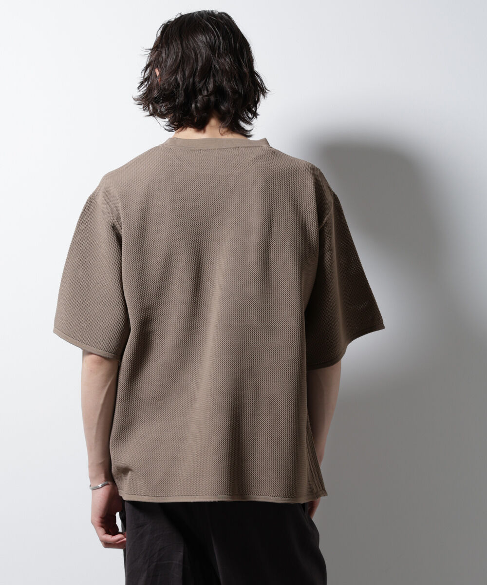 NANO universe「スポンディッシュ メッシュ クルーネックニットTEE」|ニット・セーター|