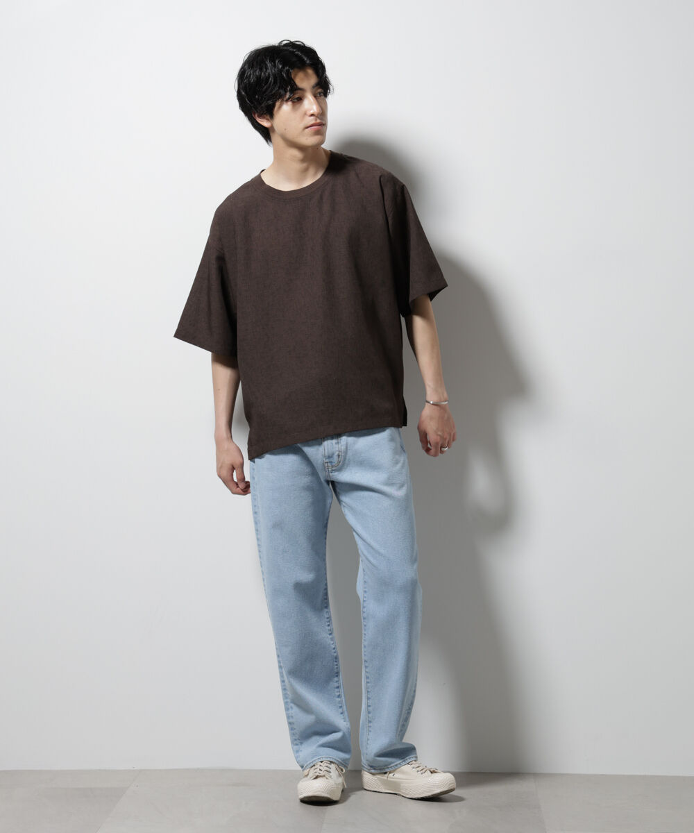 NANO universe「テックリネン布帛Tシャツ 半袖」|Tシャツ・カットソー|