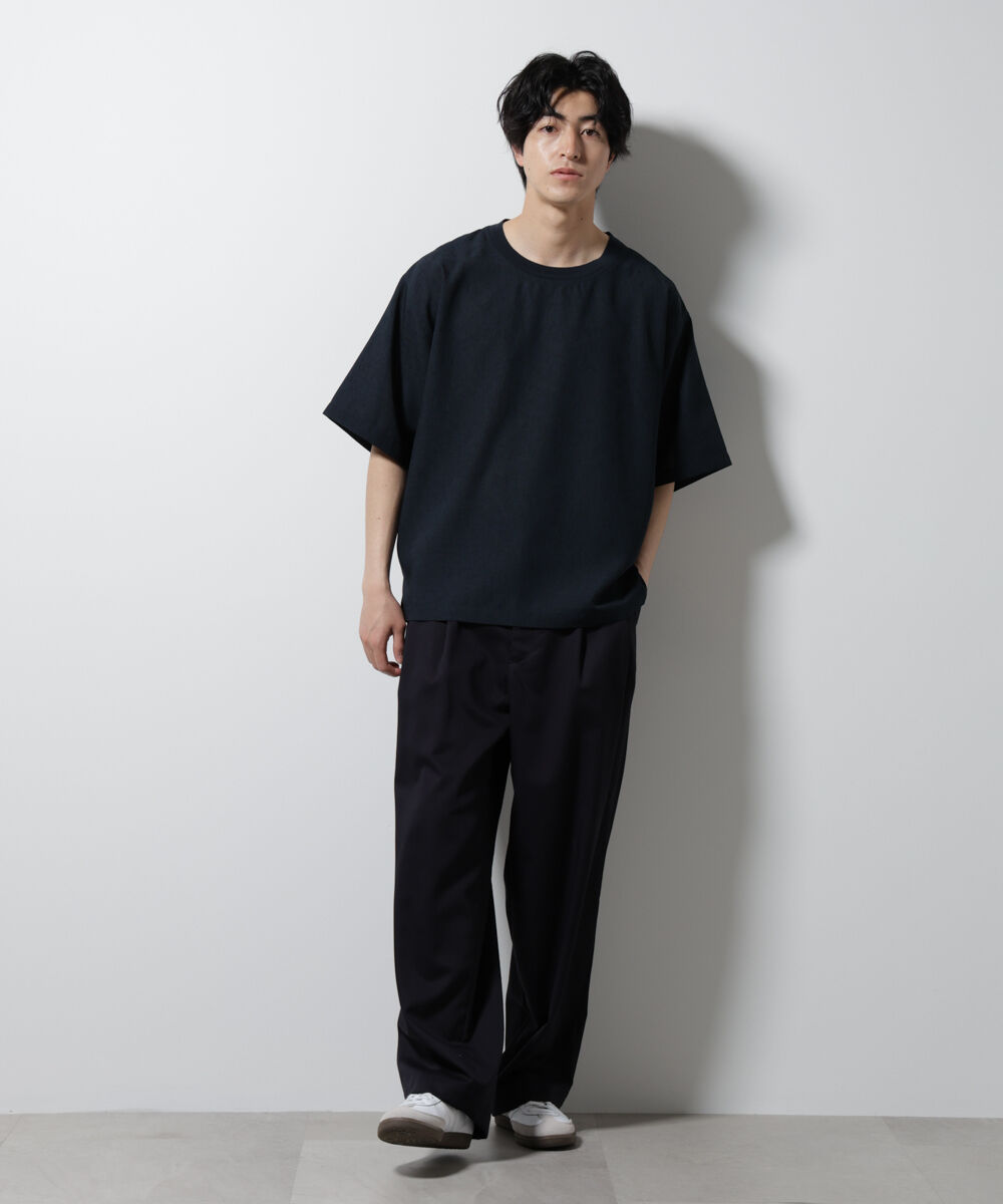 NANO universe「テックリネン布帛Tシャツ 半袖」|Tシャツ・カットソー|