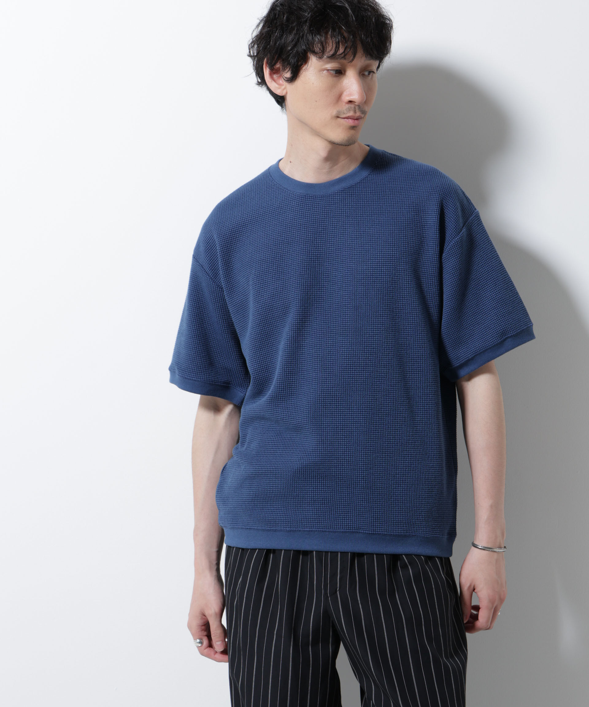NANO universe「テックワッフルクルーネックTシャツ 半袖」|Tシャツ・カットソー|