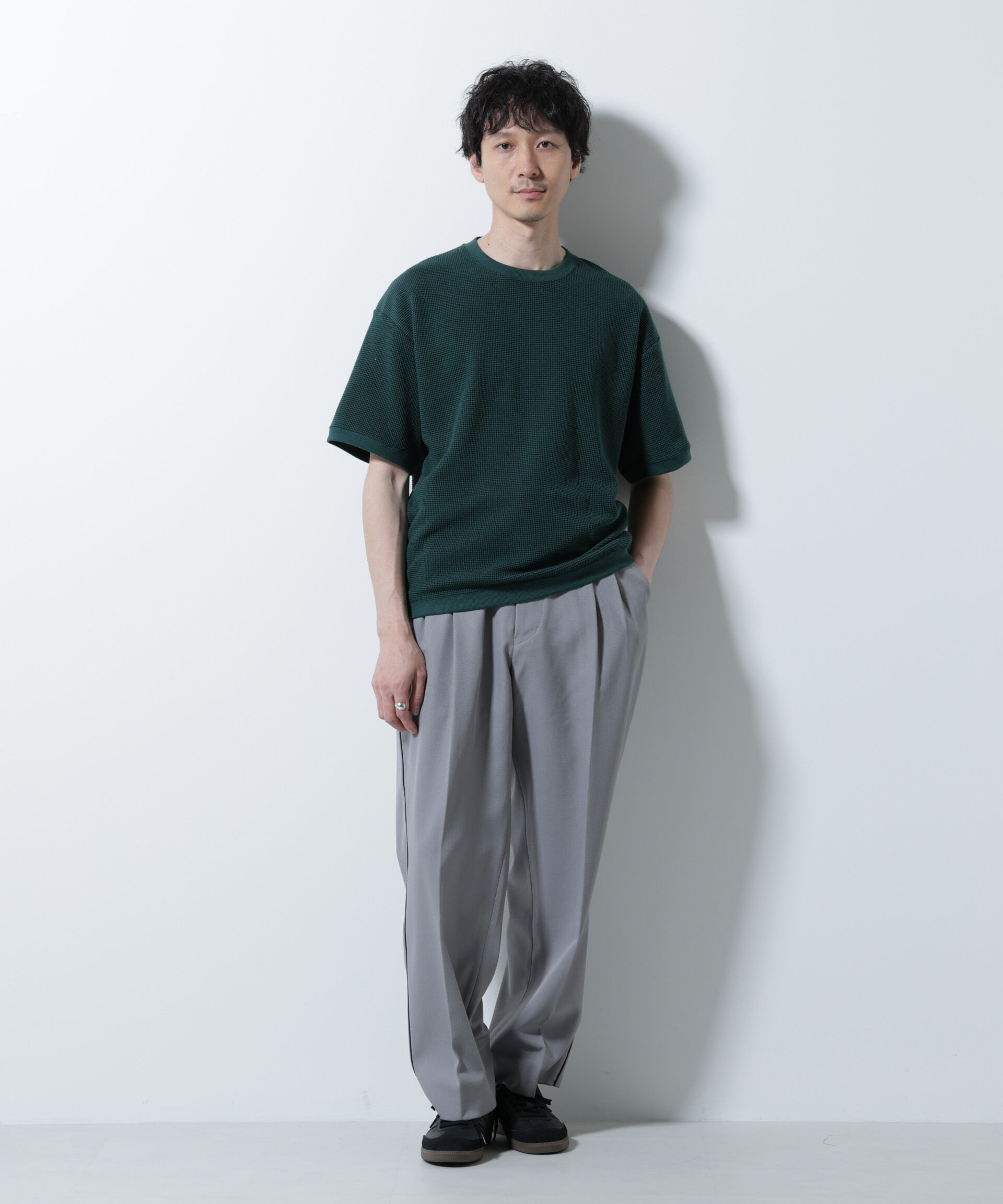 NANO universe「テックワッフルクルーネックTシャツ 半袖」|Tシャツ・カットソー|
