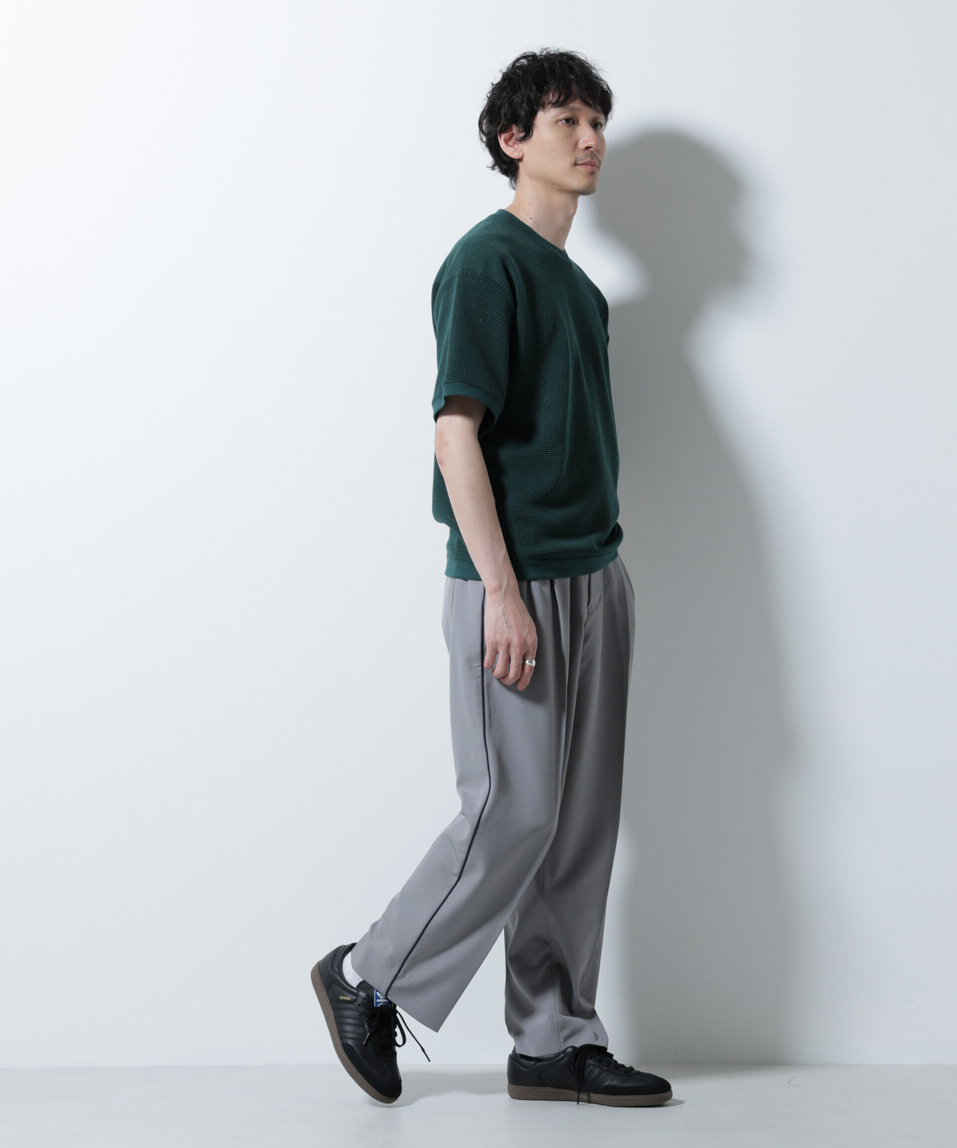 NANO universe「テックワッフルクルーネックTシャツ 半袖」|Tシャツ・カットソー|