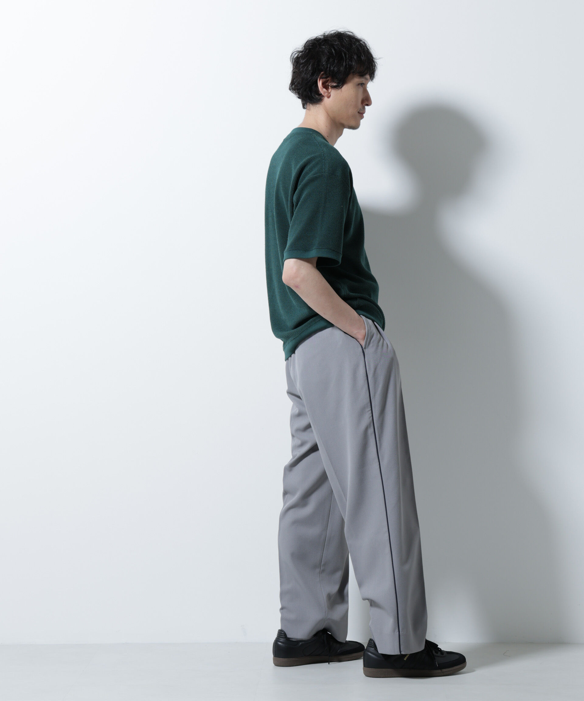 NANO universe「テックワッフルクルーネックTシャツ 半袖」|Tシャツ・カットソー|