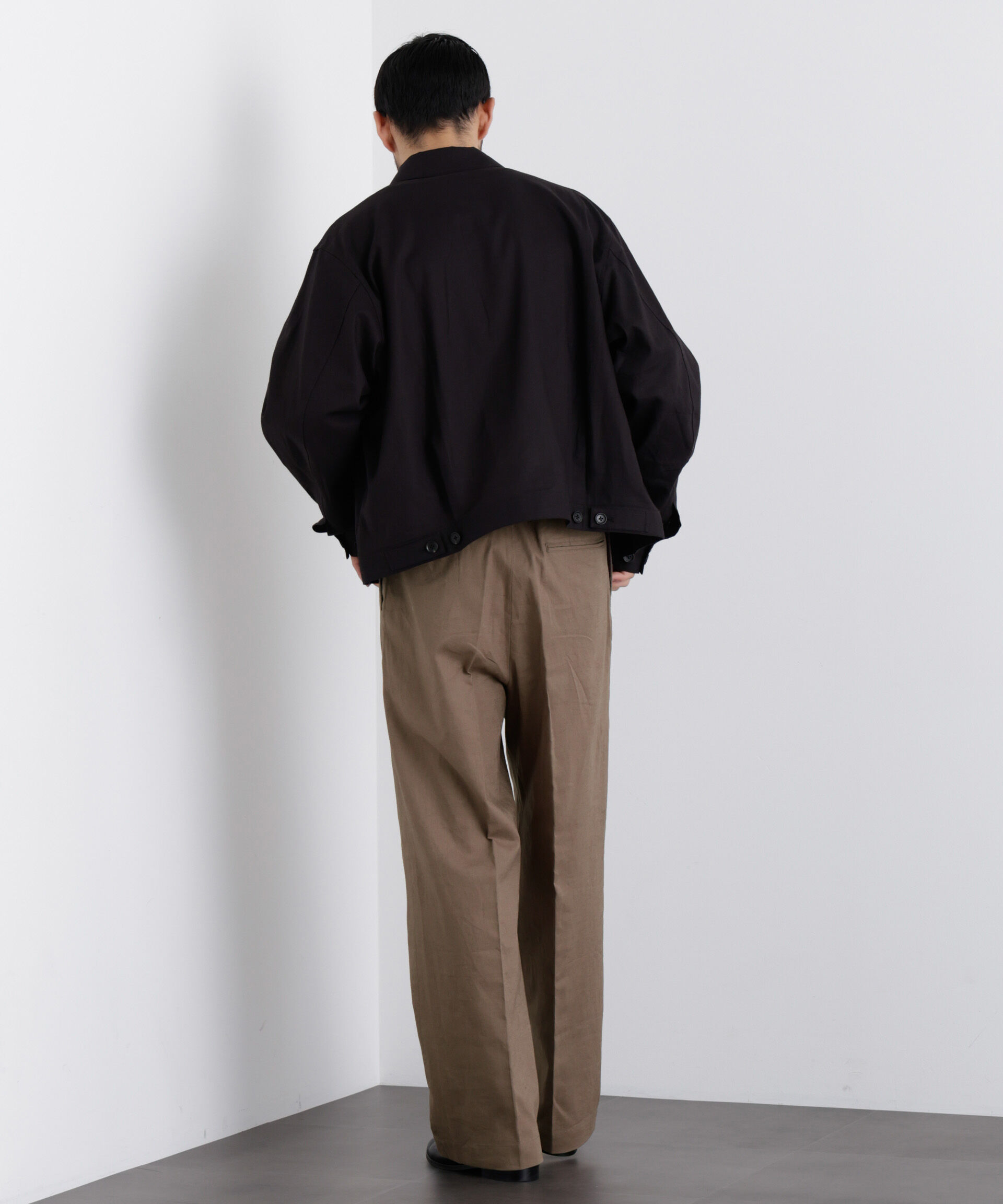 NANO universe「｢FRENCH LINEN｣ リネンコットンストレートパンツ（セットアップ可）」|チノ|