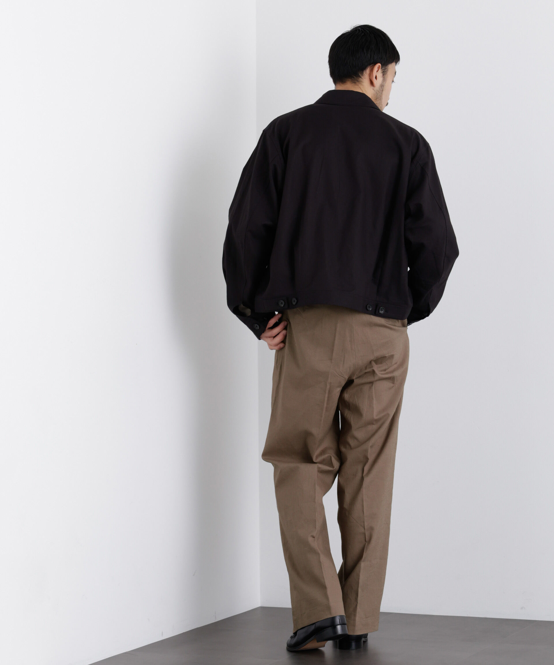 NANO universe「｢FRENCH LINEN｣ リネンコットンストレートパンツ（セットアップ可）」|チノ|