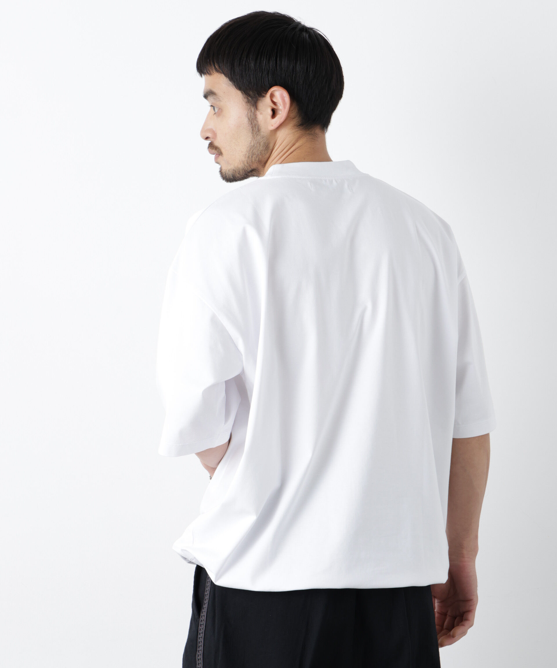 NANO universe「「モダンコンフォート」ハイゲージシルケットワイドモックネック」|Tシャツ・カットソー|