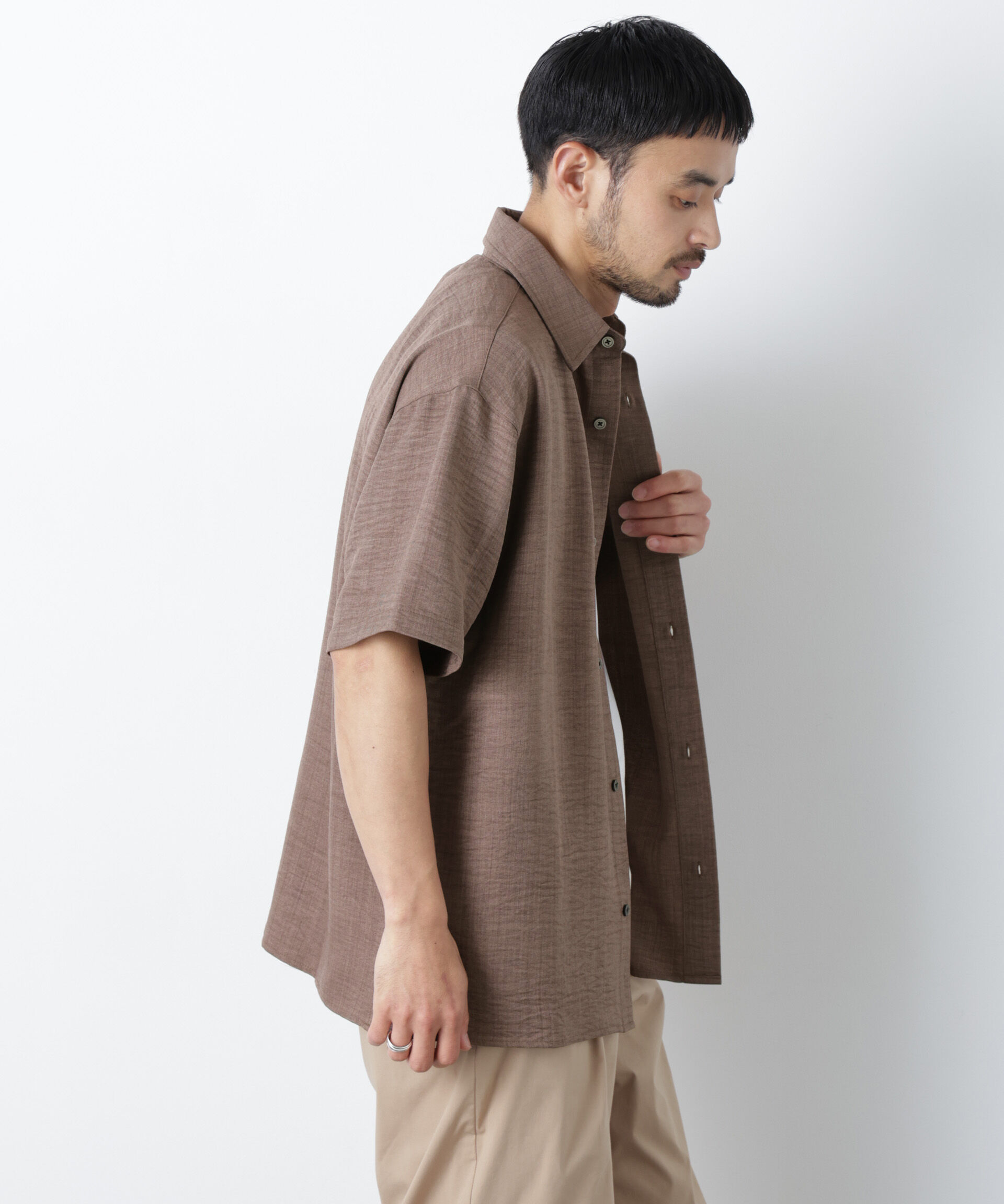 nano･universe「NORMANBROS別注 ワッシャーシャツ半袖」|シャツ・ブラウス|